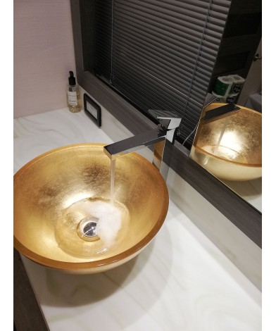 Νιπτήρας crystal exta clear hand made Gold