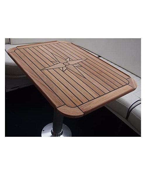 Table masif teak & black rubber - 